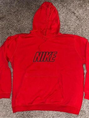 Nike Spellout Red Hoodie Sweatshirt